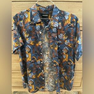 BONOBOS Athletic Fit Short Sleeve Button-Up Shirt Size Large